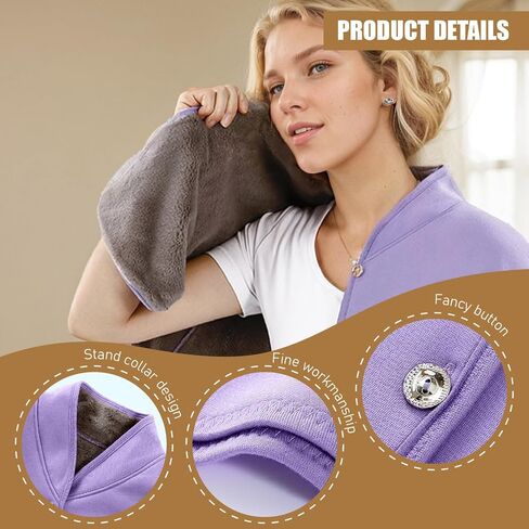 Warm Shawl 32x17 Thickened Plush Protective Shoulder Shawl, 360° Wrap Soft Comfortable Washable Shoulder Cape for Elderly Women Old People Winter in Saudi Arabia