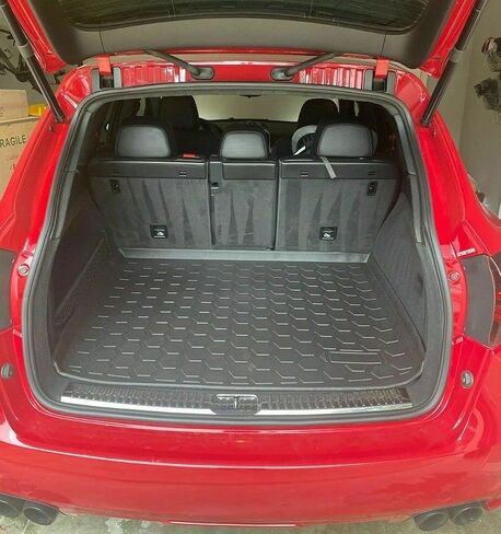 Cargo Liner - Trunk Mat for Porsche Cayenne 2011-2018 – Weather-Resistant Trunk Mats for Cars with Raised Lip – Non-Slip Car Trunk Mat Rubber – Easy to Install – Laser Pre-Cut Design in Saudi Arabia