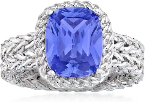 Ross-Simons 4.20 Carat Simulated Tanzanite Basketweave Ring in Sterling Silver in Saudi Arabia