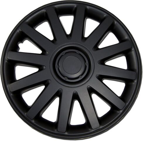 Tuningpros WC1P-17-610-B - Pack of 1 Hubcap (1 Piece) - 17-Inches Style Snap-On (Pop-On) Type Matte Black Wheel Covers Hub-caps in Saudi Arabia