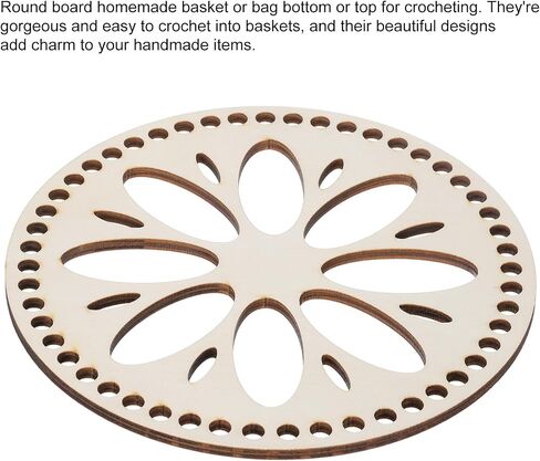 MECCANIXITY Crochet Basket Base 5.5 Inch Circle Wooden Crochet Bag Bottom Unfinished Wood for DIY Craft Basket Crochet, Bag Weaving Knitting Bases Pack of 4 in Saudi Arabia