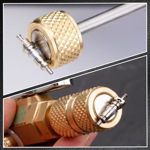 أداة إزالة Core Core Super Stars - أداة HVAC ذات الحجم المزدوج SAE 1/4 بوصة و 5/16 بوصة - مزيل صمامات AC Schrader مع المعلن عن R410A R22 R134A R32 SYSTEMS in Kuwait