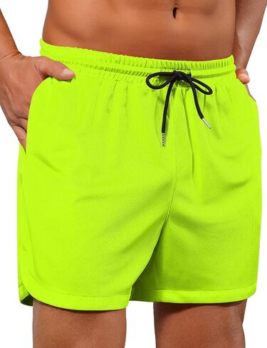 Babioboa Men's Running Shorts Gym Quick Dry Athletic Basketball Bottoms Lightweight Shorts with Zip Pocket & Towel Loop in Kuwait