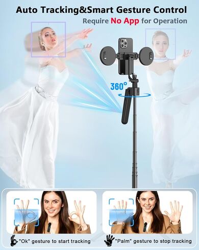 71" Phone Tripod,Tripod for iPhone with Fill Light and Rechargeable Remote,Aluminum Selfie Stick Phone Stand Compatible with Cell Phone/Camera/Ring Light/DJI/GoPro in Saudi Arabia