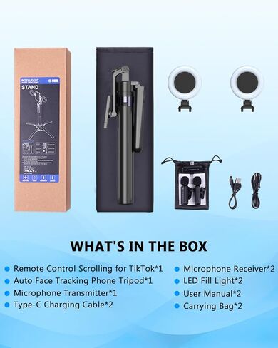 71" Phone Tripod,Tripod for iPhone with Fill Light and Rechargeable Remote,Aluminum Selfie Stick Phone Stand Compatible with Cell Phone/Camera/Ring Light/DJI/GoPro in Saudi Arabia