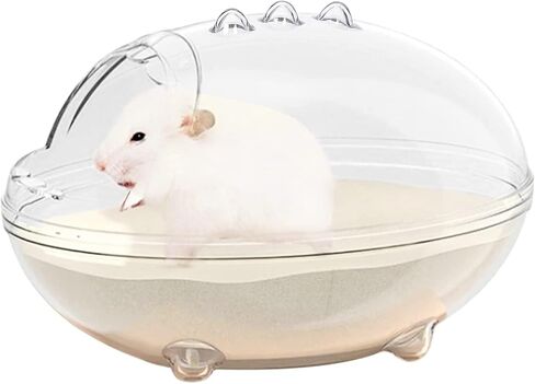 حمام رمل الهامستر، حمام الحيوانات الأليفة، مرحاض الهامستر، حمام رملي، حاوية رمل ساونا للحيوانات الصغيرة للهامستر القزم السوري، جربيل الفئران السنجاب (M 6.7 * 4.8 * 4.2 بوصة) in Saudi Arabia