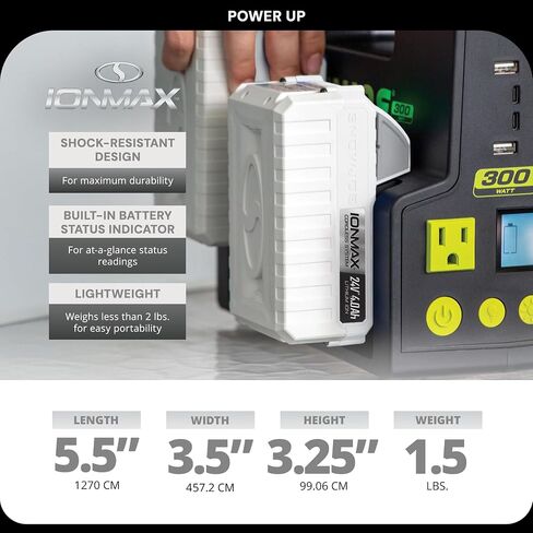 Snow Joe مصدقة Ionmax 24-Volt Lithium-ion Battery ، Universal لجميع Moe Brands (Sun Joe ، Auto Joe ، Power Joe) ، نظام إدارة البطارية ، منتج OEM (2.0 ، AMPS) in Kuwait
