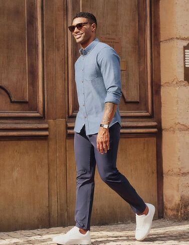 PJ Paul Jones Mens Classic Fit Linen-Cotton Shirt Button Down Long Sleeve Disual Business Derts in Saudi Arabia
