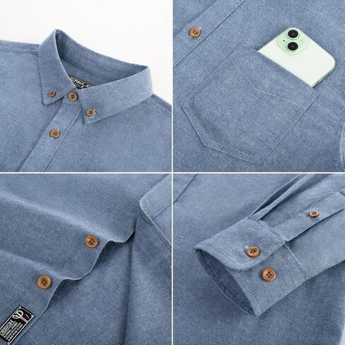 PJ Paul Jones Mens Classic Fit Linen-Cotton Shirt Button Down Long Sleeve Disual Business Derts in Saudi Arabia