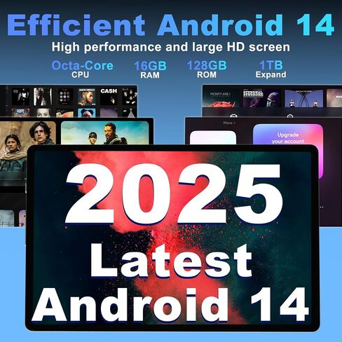 Android 14 Tablet, 10.1 Inch Android Tablet PC, 8GB RAM 128GB ROM 1TB Expand, 8000mAh Battery, Octa-Core 10.1 Inch with 13MP+8MP Camera/Bluetooth/GPS/WiFi/HD Display (Light Blue) in Saudi Arabia