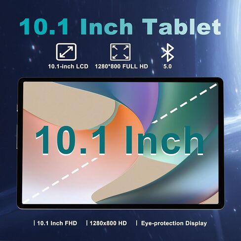 Android 14 Tablet, 10.1 Inch Android Tablet PC, 8GB RAM 128GB ROM 1TB Expand, 8000mAh Battery, Octa-Core 10.1 Inch with 13MP+8MP Camera/Bluetooth/GPS/WiFi/HD Display (Light Blue) in Saudi Arabia