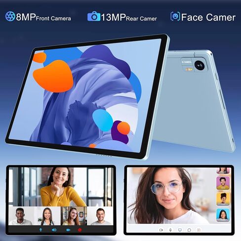 Android 14 Tablet, 10.1 Inch Android Tablet PC, 8GB RAM 128GB ROM 1TB Expand, 8000mAh Battery, Octa-Core 10.1 Inch with 13MP+8MP Camera/Bluetooth/GPS/WiFi/HD Display (Light Blue) in Saudi Arabia