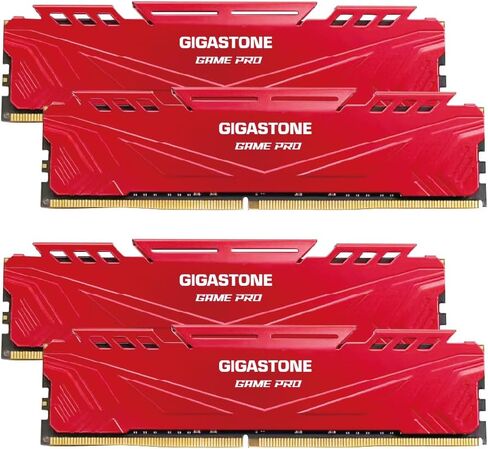 【DDR4 RAM】 GIGASTONE Game PRO 32GB Kit (2x16GB) DDR4 3200MHz PC4-25600 CL 16-18-18-40 Intel XMP 2.0 AMD Ryzen 1.35V UDIMM 288 Pin Unbuffered Non ECC High Performance Gaming Desktop Memory - Red in Saudi Arabia
