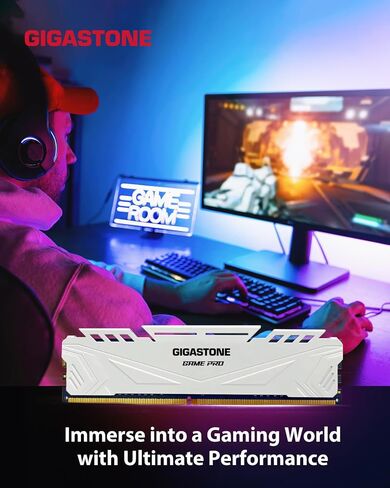 【DDR4 RAM】 GIGASTONE Game PRO 32GB Kit (2x16GB) DDR4 3200MHz PC4-25600 CL 16-18-18-40 Intel XMP 2.0 AMD Ryzen 1.35V UDIMM 288 Pin Unbuffered Non ECC High Performance Gaming Desktop Memory - Red in Saudi Arabia