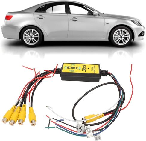 Video Switcher, Intelligent Car Video Switcher Converter, 4 Input 1 Output Switch Video System Auto Parts with Remote Control, Easy Installation, Single Video Output in Saudi Arabia