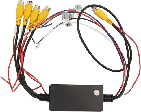Video Switcher, Intelligent Car Video Switcher Converter, 4 Input 1 Output Switch Video System Auto Parts with Remote Control, Easy Installation, Single Video Output in Saudi Arabia