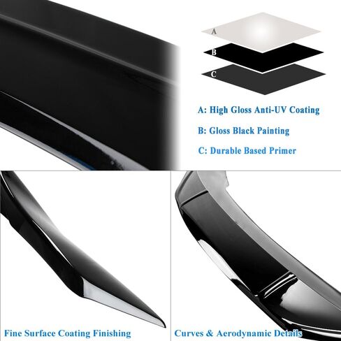 Spoiler Trunk متوافق مع 2021-2025 Hyundai Elantra المفسد الخلفي ، Gloss Black R Design Spoiler Wing Express Body Kit Accessories in Kuwait