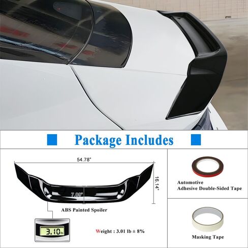 Spoiler Trunk متوافق مع 2021-2025 Hyundai Elantra المفسد الخلفي ، Gloss Black R Design Spoiler Wing Express Body Kit Accessories in Kuwait