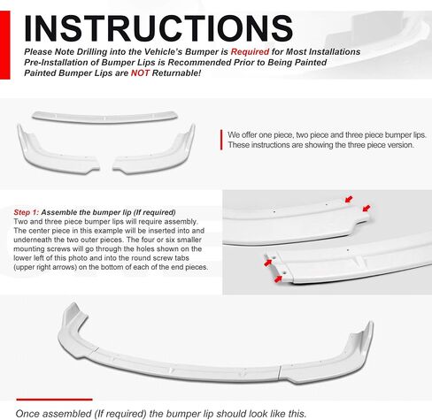 Auto Dynasty 3Pcs Car Front Bumper Lip Spoiler Wing Body Kit Compatible with Audi VW Golf 14-17, Carbon Fiber Look in Saudi Arabia
