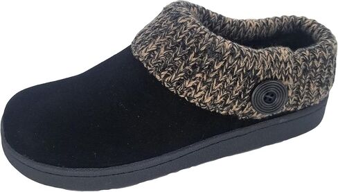 Clarks Womens Leather Leather Comfort Clog Clibed Clipper - Plush Faux Fur Trim - Slippers House Outdoor Outdoor للنساء (Burgundy/Beige 9M) in Kuwait