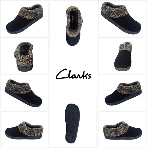 Clarks Womens Leather Leather Comfort Clog Clibed Clipper - Plush Faux Fur Trim - Slippers House Outdoor Outdoor للنساء (Burgundy/Beige 9M) in Kuwait