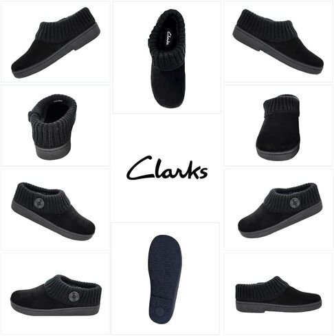 Clarks Womens Leather Leather Comfort Clog Clibed Clipper - Plush Faux Fur Trim - Slippers House Outdoor Outdoor للنساء (Burgundy/Beige 9M) in Kuwait