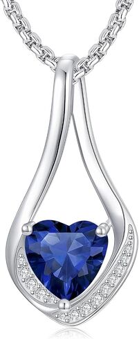 Birthstone Necklaces for Women,18k Yellow/White Gold Forever Love Heart Infinity Pendant Necklace Anniversary Jewelry Christmas Birthday Gifts for Women Her Wife Girlfriend in Kuwait