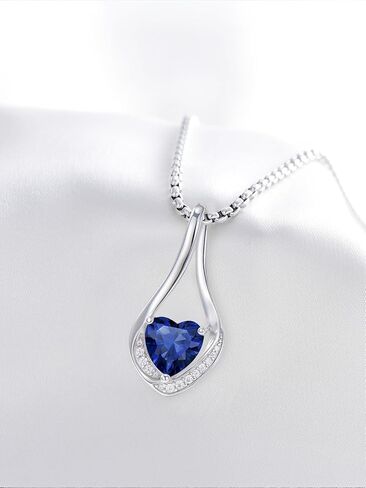 Birthstone Necklaces for Women,18k Yellow/White Gold Forever Love Heart Infinity Pendant Necklace Anniversary Jewelry Christmas Birthday Gifts for Women Her Wife Girlfriend in Kuwait