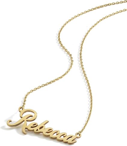 10K Solid Gold Custom Name Necklace, Personalized Nameplate Pendant for Women – Solid Gold or Gold-Plated Options, Custom Jewelry Gift for Her in Saudi Arabia