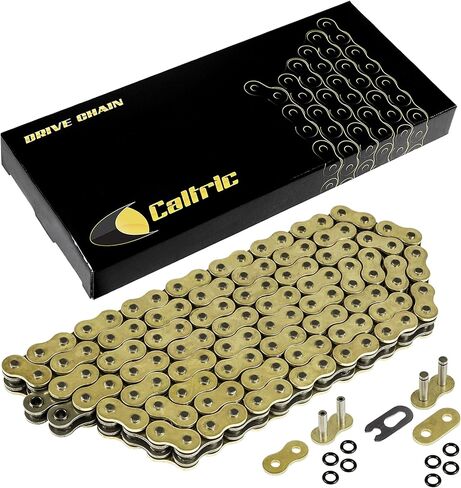 Caltric Golden 530-Pitch 120-Links O-Ring Schive متوافقة مع ATV/UTV/Quad/Side X Side/Motorbike/Dirtbike/مع برشام ومقطع على الروابط الرئيسية in Saudi Arabia