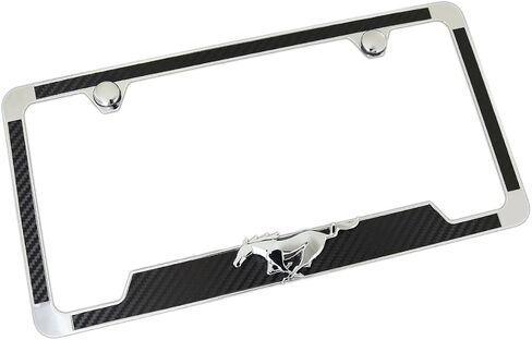 License Frame Inc. License Frame, Inc. 3D Pony Carbon Fiber License Plate Frame Holder for Ford (Black) in Saudi Arabia