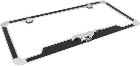 License Frame Inc. License Frame, Inc. 3D Pony Carbon Fiber License Plate Frame Holder for Ford (Black) in Saudi Arabia