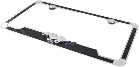 License Frame Inc. License Frame, Inc. 3D Pony Carbon Fiber License Plate Frame Holder for Ford (Black) in Saudi Arabia