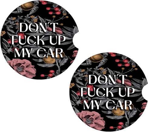 Rawan 2PCS Anti Slip Cup Holder Coasters, Funny Gift Car Accessories in Saudi Arabia