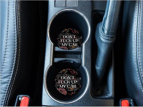 Rawan 2PCS Anti Slip Cup Holder Coasters, Funny Gift Car Accessories in Saudi Arabia