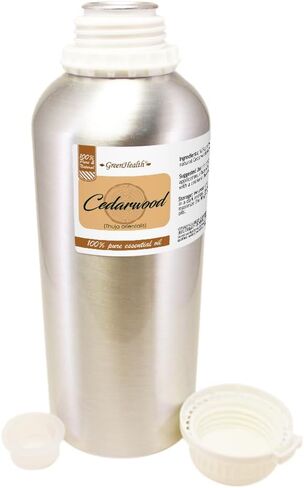 Cedarwood Essential Oil - 32 fl oz - Aluminum Bottle w/Locking Cap - 100% Pure Essential Oil - GreenHealth in Saudi Arabia