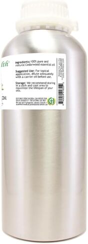 Cedarwood Essential Oil - 32 fl oz - Aluminum Bottle w/Locking Cap - 100% Pure Essential Oil - GreenHealth in Saudi Arabia