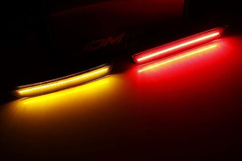 عدسة IJdmtoy المدخنة ذات الدخان الأبيض/الأحمر الكامل لعلامة LED KIT متوافقة مع 2010-14 Ford Mustang ، مدعوم من إجمالي 144-SMD LED ، استبدل مصابيح Sidemarker OEM in Saudi Arabia