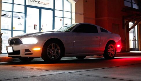عدسة IJdmtoy المدخنة ذات الدخان الأبيض/الأحمر الكامل لعلامة LED KIT متوافقة مع 2010-14 Ford Mustang ، مدعوم من إجمالي 144-SMD LED ، استبدل مصابيح Sidemarker OEM in Saudi Arabia