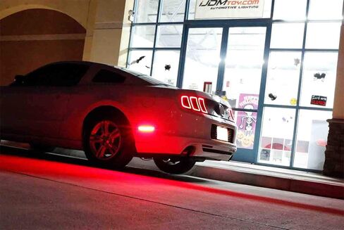 عدسة IJdmtoy المدخنة ذات الدخان الأبيض/الأحمر الكامل لعلامة LED KIT متوافقة مع 2010-14 Ford Mustang ، مدعوم من إجمالي 144-SMD LED ، استبدل مصابيح Sidemarker OEM in Saudi Arabia