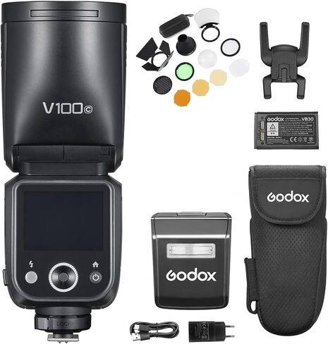 Godox V1 C U V1C U On Camera Flash Round Head TTL Speedlite 1/8000s HSS 1.5s Recycle Time 2.4G Wireless Control with LED Modeling Light Battery Compatible with Canon R5 R6 R8 700D 850D Cameras in Saudi Arabia
