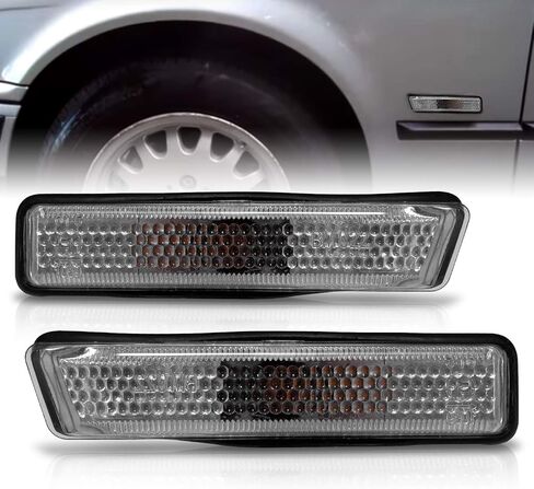 Amerilite لعام 1997-1998 BMW E36 3-Series Chrome Housing Clear Clear Chrome Side Lights زوج-سائق وجانب الركاب in Saudi Arabia