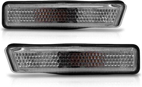 Amerilite لعام 1997-1998 BMW E36 3-Series Chrome Housing Clear Clear Chrome Side Lights زوج-سائق وجانب الركاب in Saudi Arabia