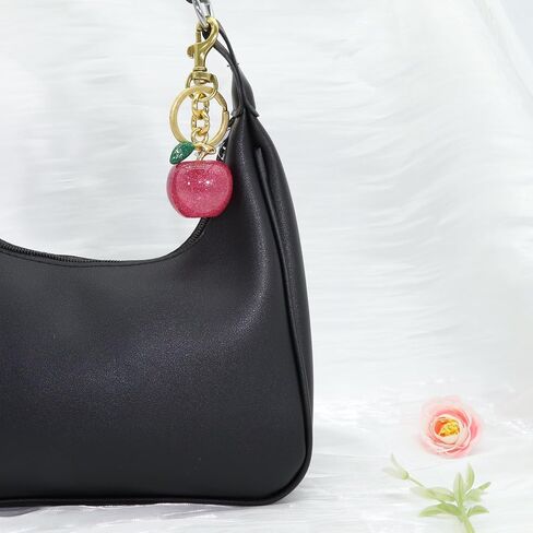 سلسلة مفاتيح Apple Cherry ، وسلاسل مفاتيح سحر الحقيبة للنساء باللونين الأحمر الأزرق الأزرق سحر حقيبة اليد المعدنية هدية in Kuwait