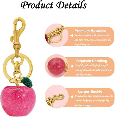 سلسلة مفاتيح Apple Cherry ، وسلاسل مفاتيح سحر الحقيبة للنساء باللونين الأحمر الأزرق الأزرق سحر حقيبة اليد المعدنية هدية in Kuwait