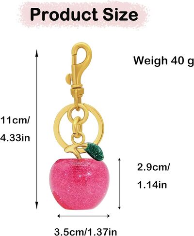 سلسلة مفاتيح Apple Cherry ، وسلاسل مفاتيح سحر الحقيبة للنساء باللونين الأحمر الأزرق الأزرق سحر حقيبة اليد المعدنية هدية in Kuwait