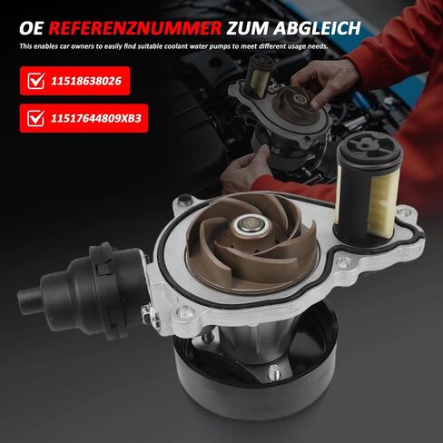 Munik 11518638026 11517644809 مجموعة مضخة المياه + مقعد مضخة المياه 2013-2024 متوافق مع BMW 120i 125i 220i 225i 320i 330i 420i 425i 430i 525i 530i 630i 730li xdrive25i xdrive30i in Saudi Arabia