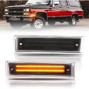 مصابيح علامة الجانب الأمامي LED Fender لعام 2021-2024 Yukon XL Denali Tahoe Suburban Escalade ESV ، مصابيح علامات الصدمات الجانبية المدخنة ، علامات الجانبية البيضاء. in Kuwait