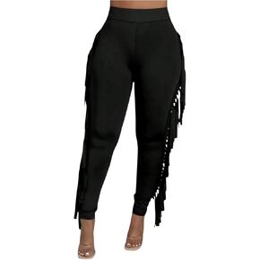 Wdirara Women's Plus Size Size Fringe Fringe Trim Pants تمتد in Saudi Arabia