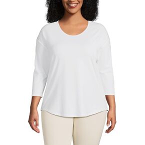 Lands' End Women's 3/4 Sleeve Lightweight Jersey U-Neck Tunic in Saudi Arabia